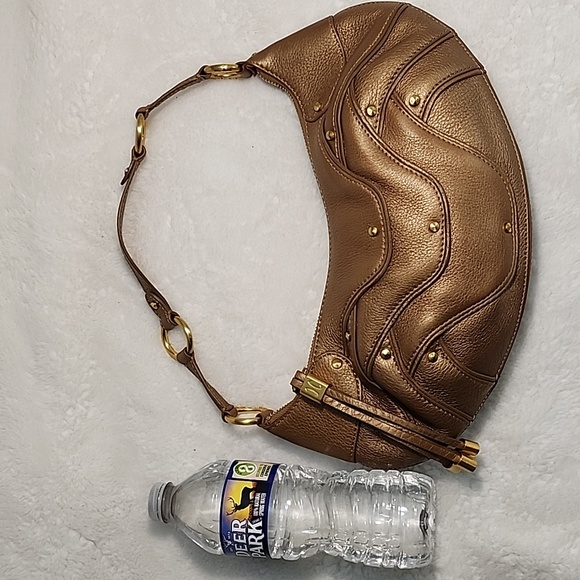 Cole Haan Gold Fish F05 Pebbled Leather Hobo/Soho Handbag Purse With Wallet - Picture 9 of 16